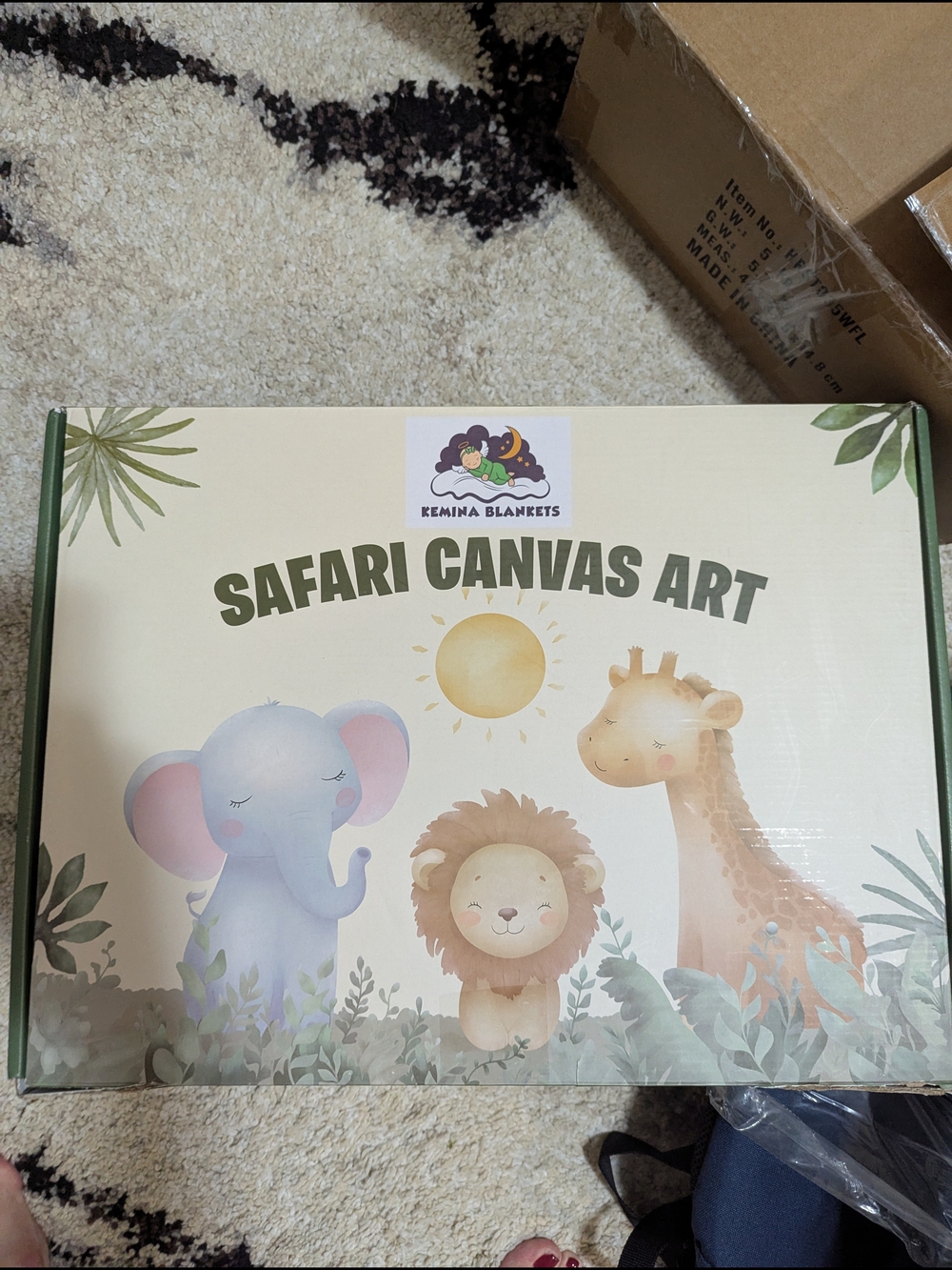 Safari Canvas Art Wall Decor with Cute Animals
